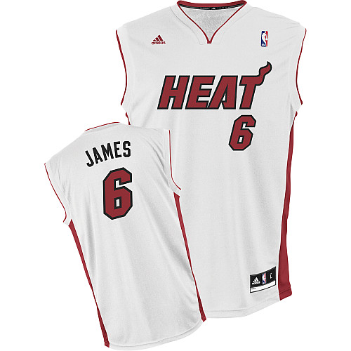  NBA Miami Heat 6 LeBron James New Revolution 30 Swingman Home White Jersey
